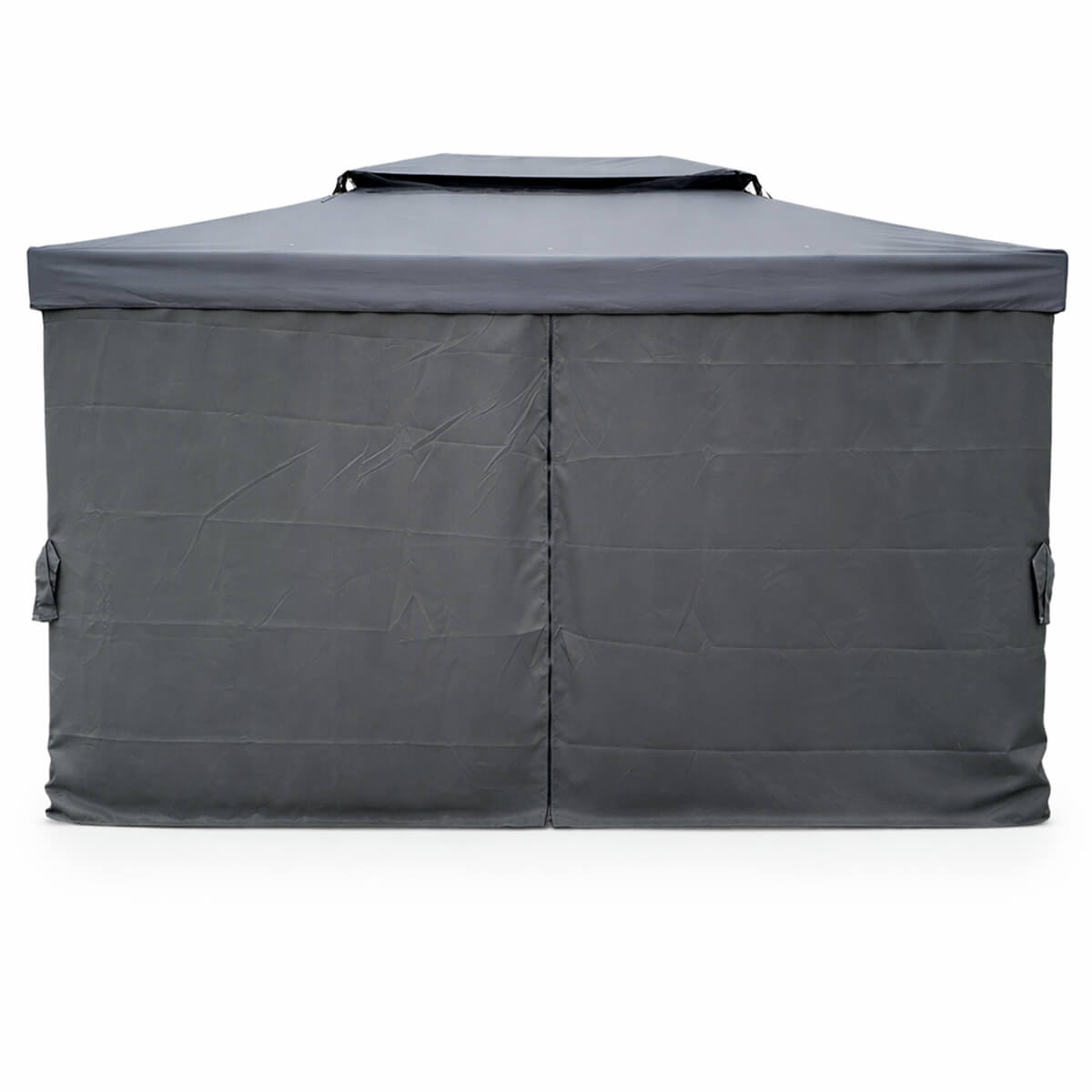 Pihapaviljonki 3 x 4 m – alumiinirunko, hyttysverkko, PVC-katto, harmaa