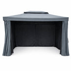 Pihapaviljonki 3 x 4 m – alumiinirunko, hyttysverkko, PVC-katto, harmaa