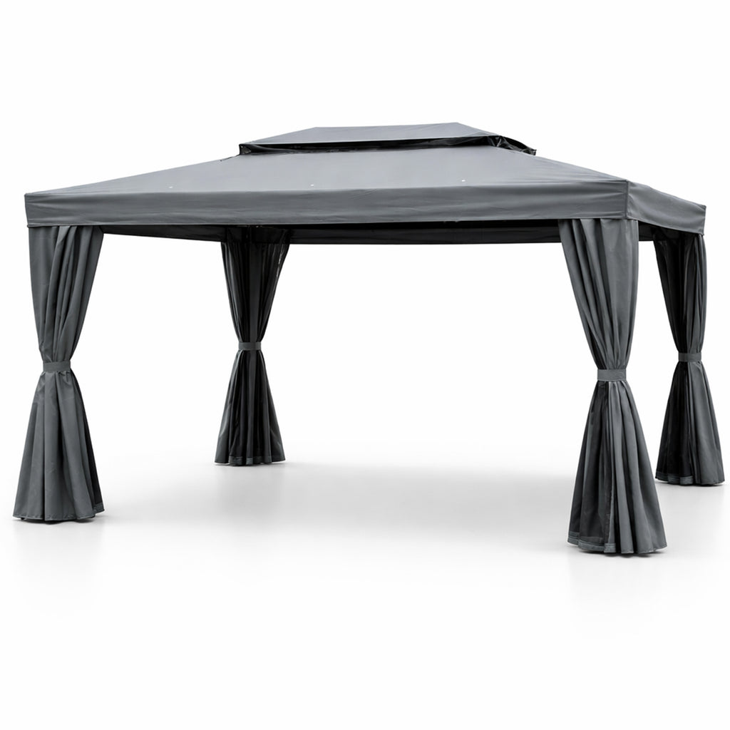 Paviljongtakduk 3 x 4 m – 250 g/m² polyester, PVC-beläggning, grå