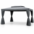 Paviljongtakduk 3 x 4 m – 250 g/m² polyester, PVC-beläggning, grå
