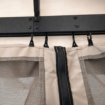 Trädgårdspaviljong 3 x 4 m – aluminiumram, myggnät, PVC-tak, beige