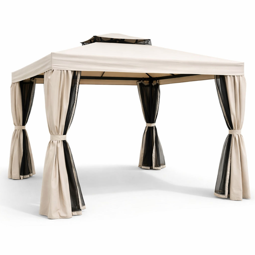 Paviljongin kattokangas 3 x 4 m – 250 g/m² polyesteri, PVC-pinnoite, vaalea beige