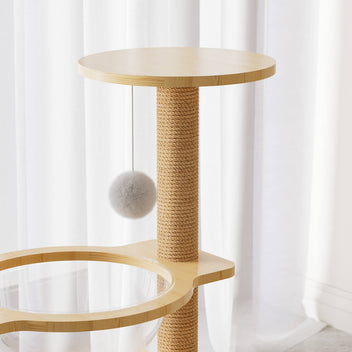 Kattklätterträd 120 x 54 x 40 cm, klösbräda i trä
