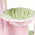 Kissan kiipeilypuu 155 cm pinkki raapimispuu useilla tasoilla