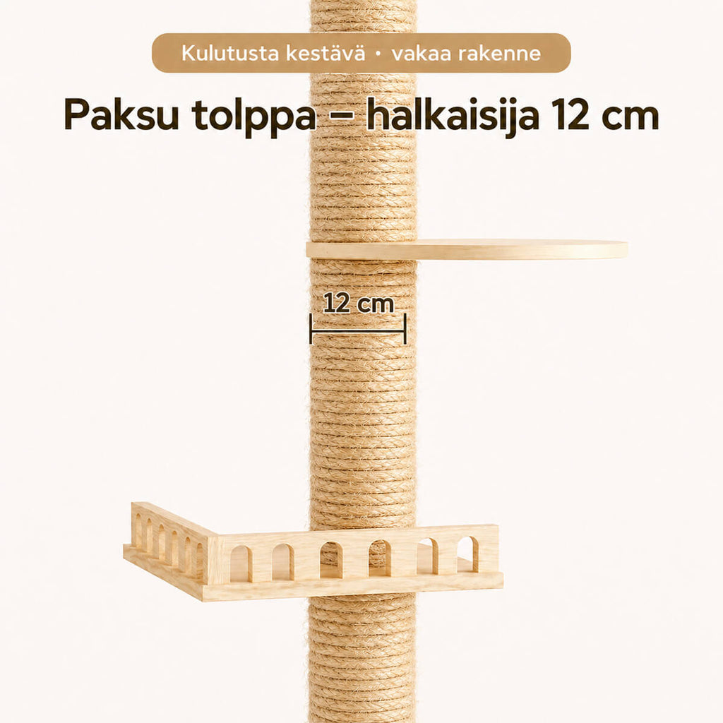 Kissan kiipeilypuu 250–280 cm – kupupeti, puutasot
