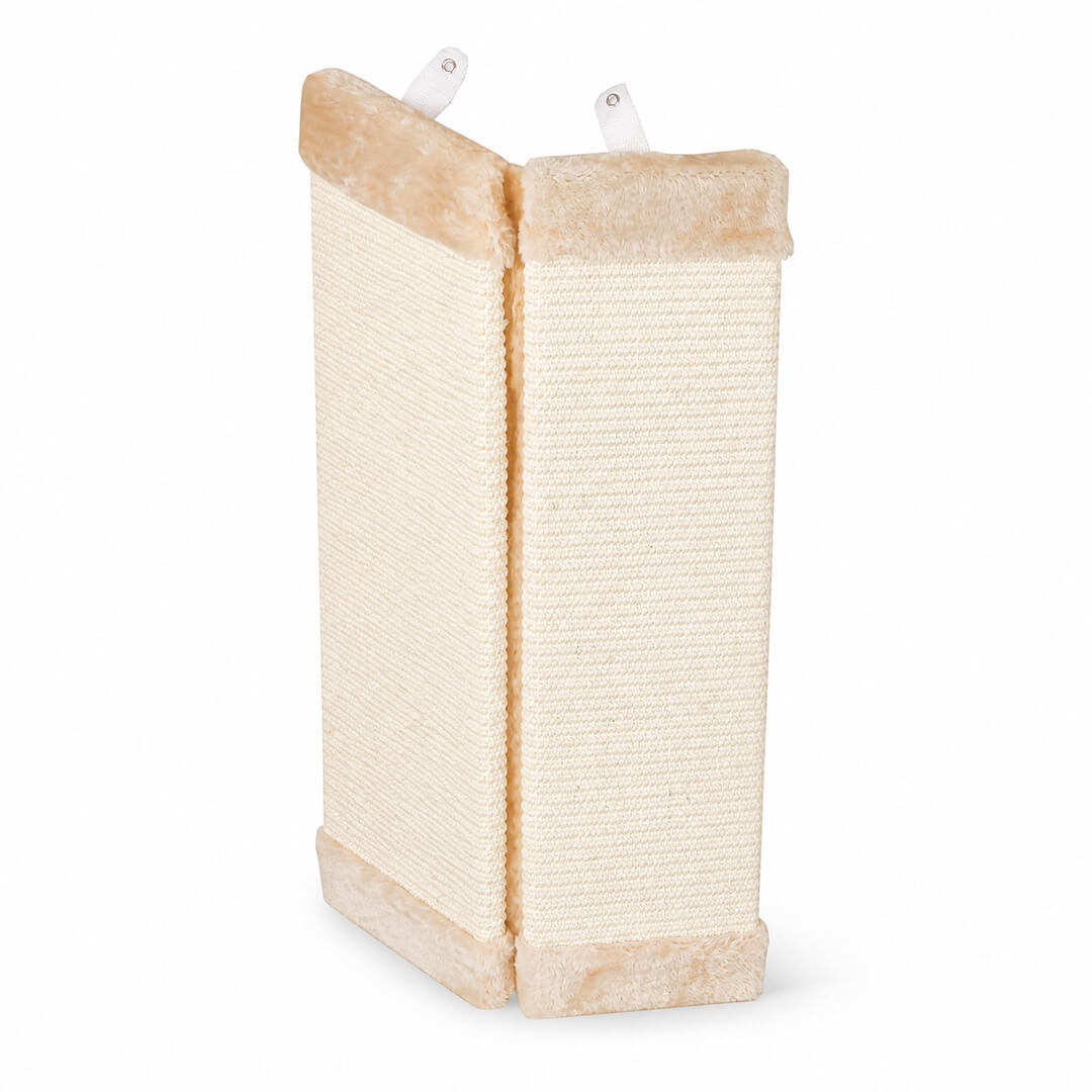 Kissan raapimislauta seinän kulmaan 32 x 60 cm, ripustettava – beige