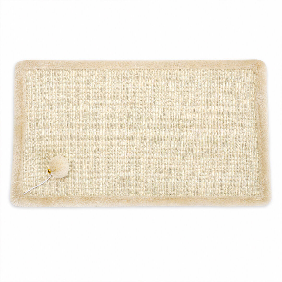 Kissan raapimismatto pallolelulla 65 x 45 cm – beige