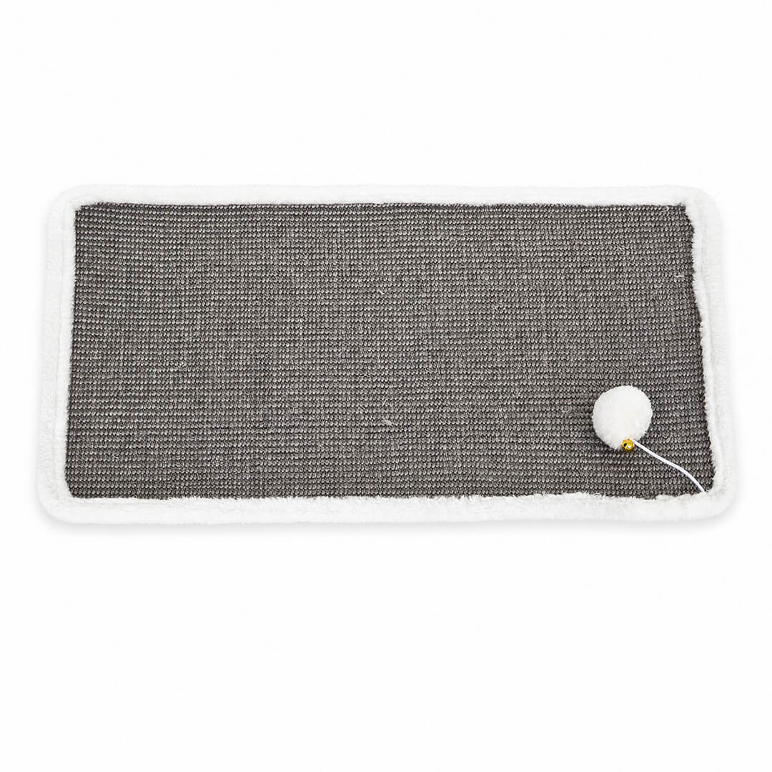 Kissan raapimismatto pallolelulla 65 x 45 cm – harmaa