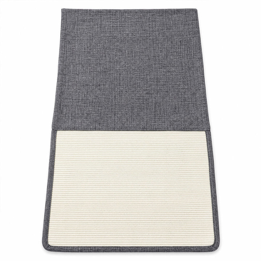 Kissan raapimismatto sohvan käsinojaan 130 x 45 cm – harmaa ja luonnonvärinen