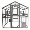 Kattbur för utomhusbruk 185,5 x 140 x 188 cm grå, träram och galvaniserat metallnät