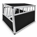 Koiran kuljetushäkki autoon – 2 ovea, alumiini + MDF, 89 × 69 × 50 cm