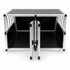 Koiran kuljetushäkki autoon – 2 ovea, alumiini + MDF, 89 × 69 × 50 cm