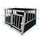 Koiran kuljetushäkki autoon – 2 ovea, alumiini + MDF, 89 × 69 × 50 cm
