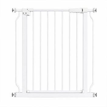 Metallinen Koiraportti 103 x 69 - 75 cm, puristinkiinnitys, valkoinen
