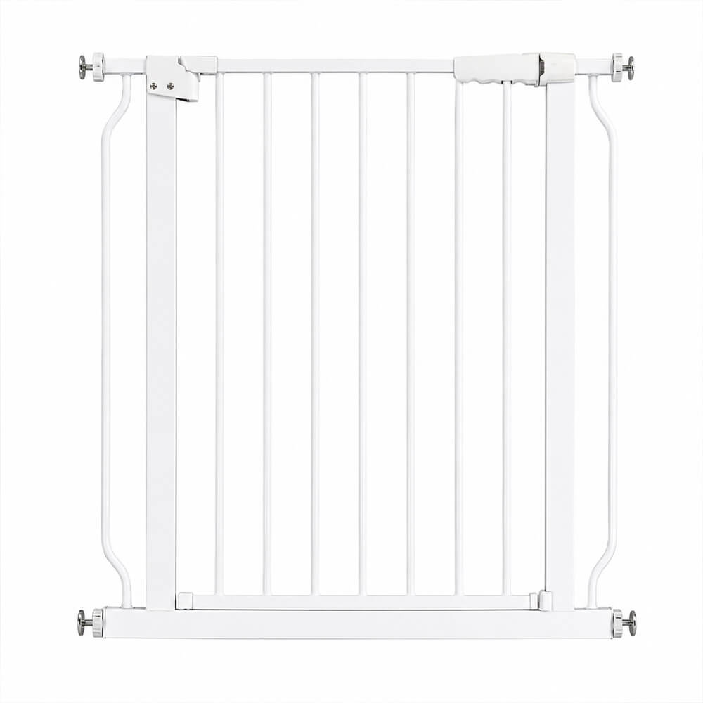 Metallinen Koiraportti 103 x 69 - 75 cm, puristinkiinnitys, valkoinen