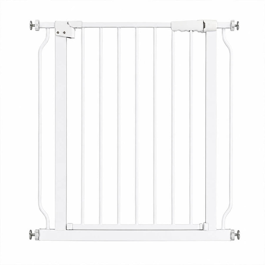 Metallinen Koiraportti 103 x 69 - 75 cm, puristinkiinnitys, valkoinen