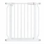 Metallinen Koiraportti 103 x 76 - 82 cm, puristinkiinnitys, valkoinen