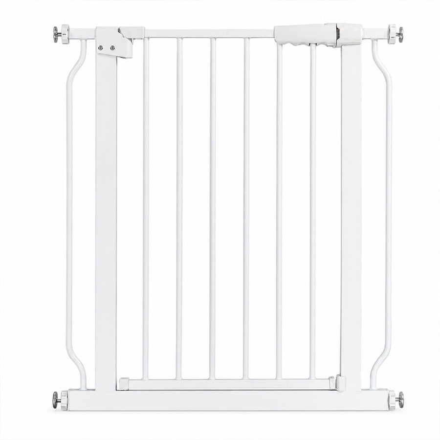 Metallinen Koiraportti 103 x 76 - 82 cm, puristinkiinnitys, valkoinen