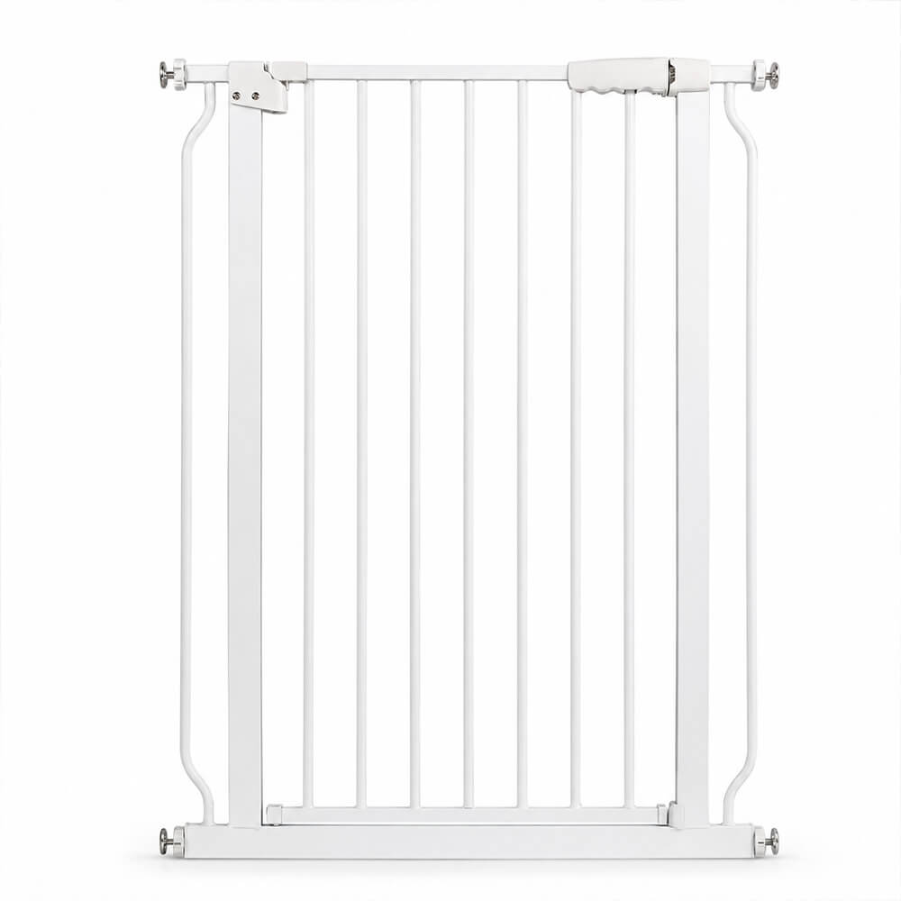 Metallinen Koiraportti 78 x 69–75 cm, valkoinen