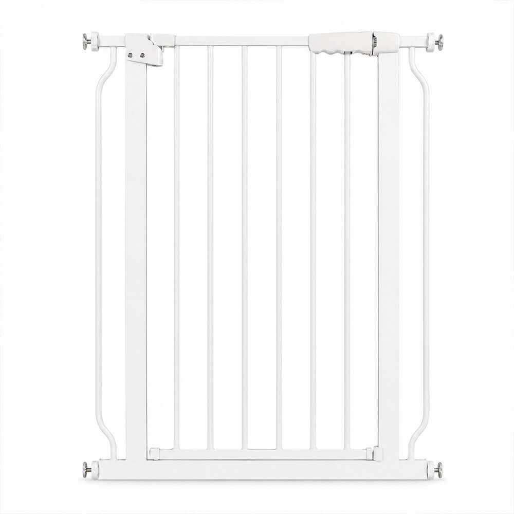 Metallinen Koiraportti 78 x 76 - 82 cm, valkoinen