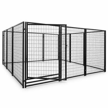 Koiratarha 20 m² – 4,5 x 4,5 x 1,82 m, galvanoitu teräs, musta