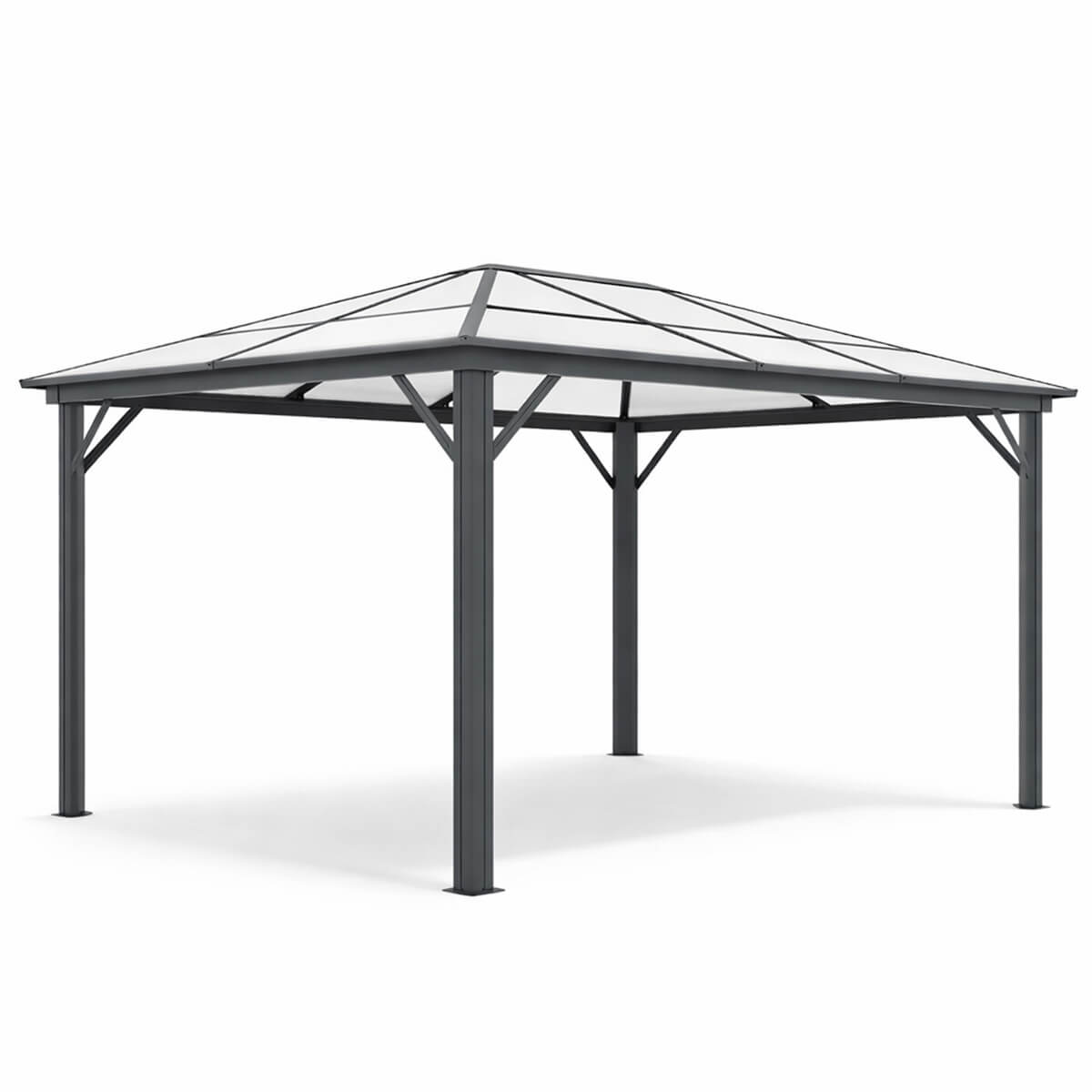 Paviljonki 300 x 395 cm – 6 mm PC-katto, alumiinirunko, 251 cm korkeus