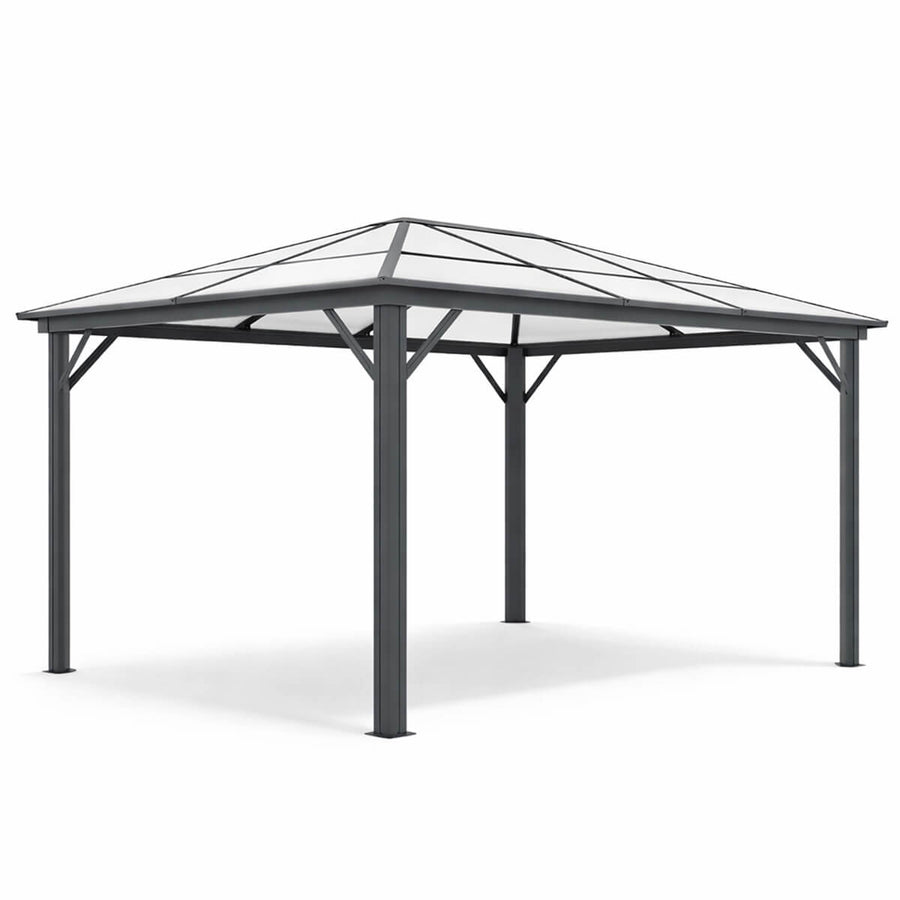 Paviljonki 300 x 395 cm – 6 mm PC-katto, alumiinirunko, 251 cm korkeus