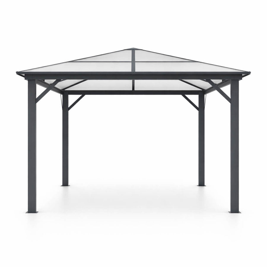 Paviljonki 300 x 395 cm – 6 mm PC-katto, alumiinirunko, 251 cm korkeus