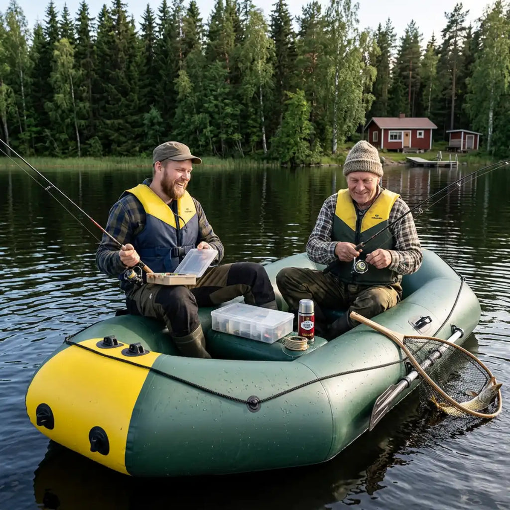 Kumivene 295 x 125 cm – 300 kg, 3+1 hengelle, moottorivalmis