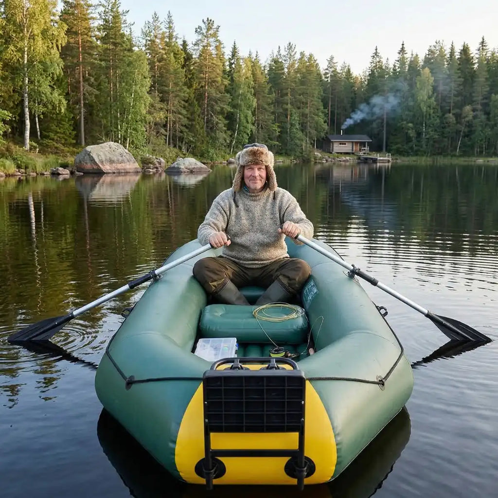 Gummibåt 295 x 125 cm med motorstativ – 3+1 personer, luftfyllda säten