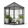 Lund & Leaf Hexagonal Pavilion / Glasväxthus 3,7 m2, svart, aluminiumram