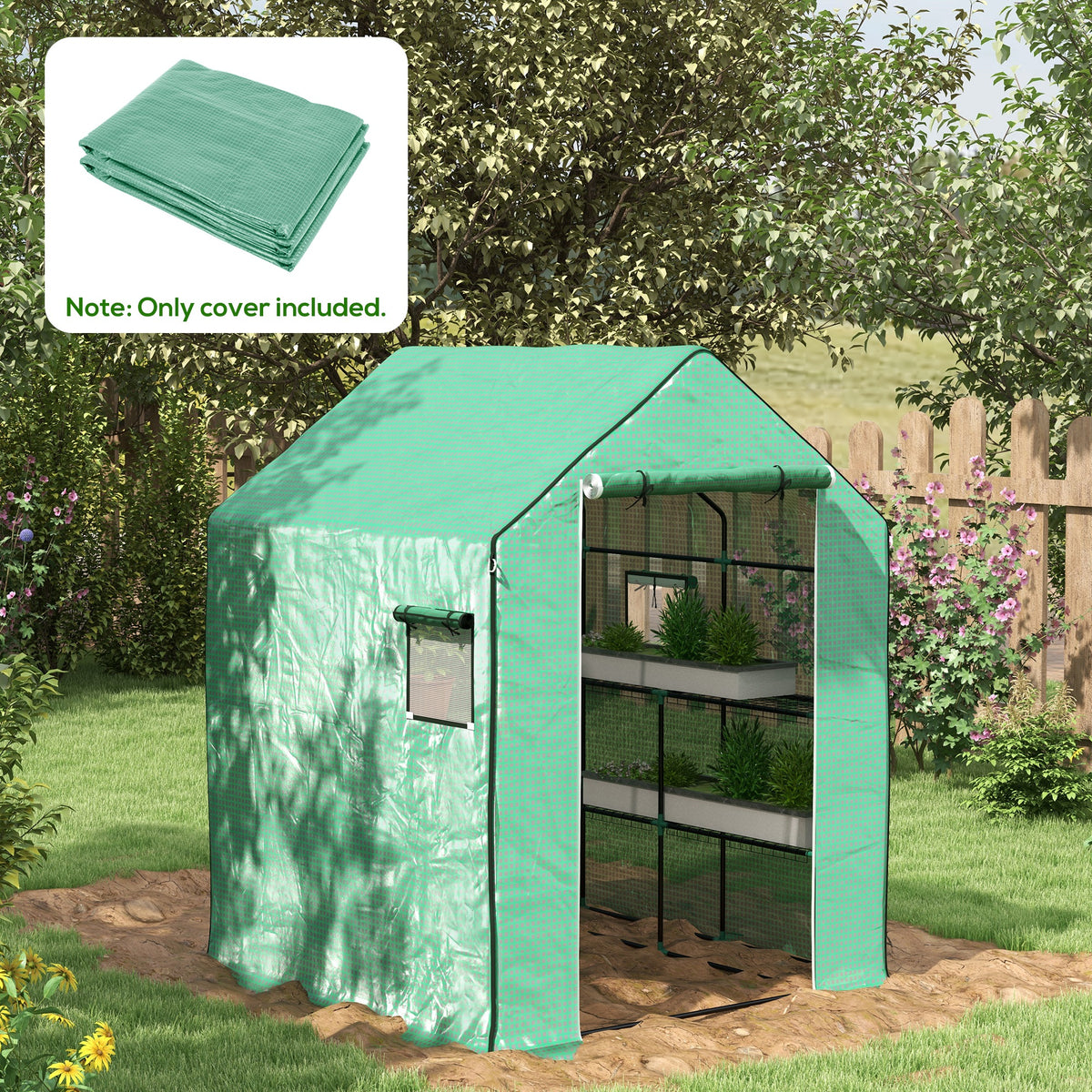 Varakate kasvihuoneeseen 845-510, 140 x 143 x 190 cm, vihreä