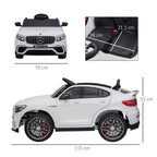 Lasten sähköauto Mercedes-AMG GLC63S Coupé 12V, kaukosäädin, kaksi moottoria, valkoinen