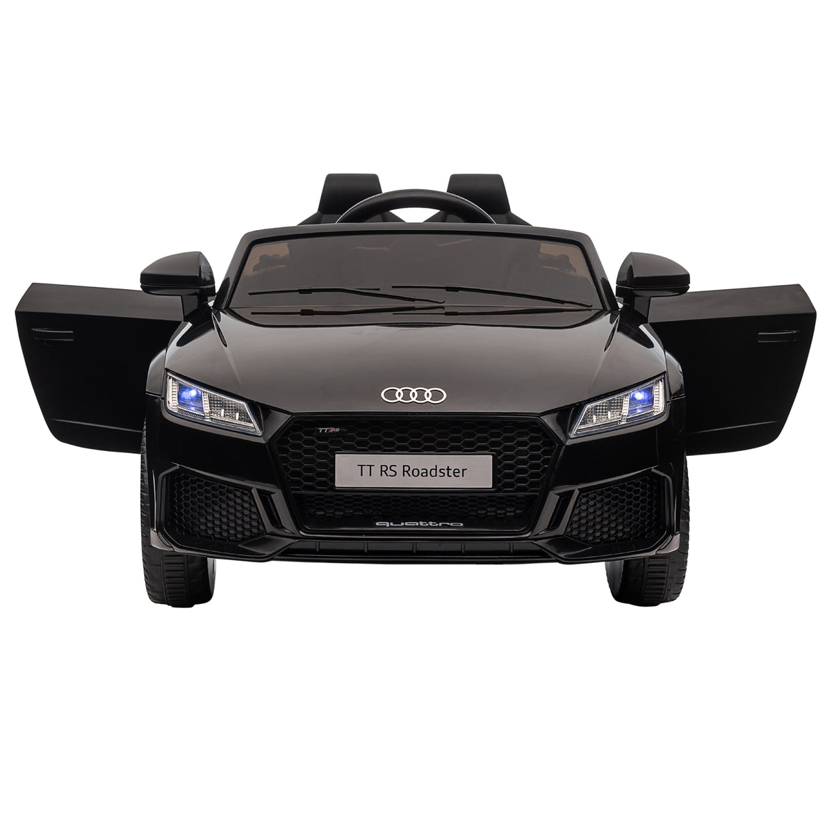 Lasten sähköauto Audi TT RS Roadster, kaukosäädin, musiikki ja LED, 3–5 v, musta