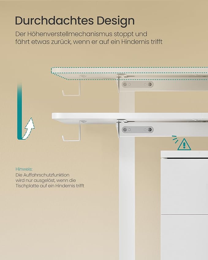 Korkeussäädettävä sähköpöytä, 60 × 140 × 72–120 cm, muistitoiminto 4 korkeudelle, kotitoimistoon ja työhuoneeseen, pilvenvalkoinen