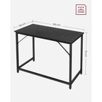 Työpöytä, pieni tietokonepöytä, toimistopöytä, työhuoneeseen ja makuuhuoneeseen, 50 × 100 × 75 cm, industrial-muotoilu, metallirunko, musta