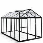 Glasväxthus 5,4 m² – aluminiumram, härdat glas, tak av polykarbonat