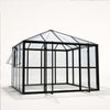 Glaspaviljong 288 x 288 cm – 8,29 m², ventilationsfönster, aluminiumram