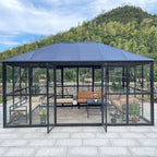 Glaspaviljong 288 x 426 cm – 12,28 m², 2 dörrar, 2 ventilationsfönster