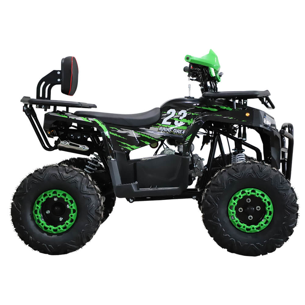 Barnmoped 125cc – halvautomatisk, 3+1 växlar, 65 km/h, svart-grön