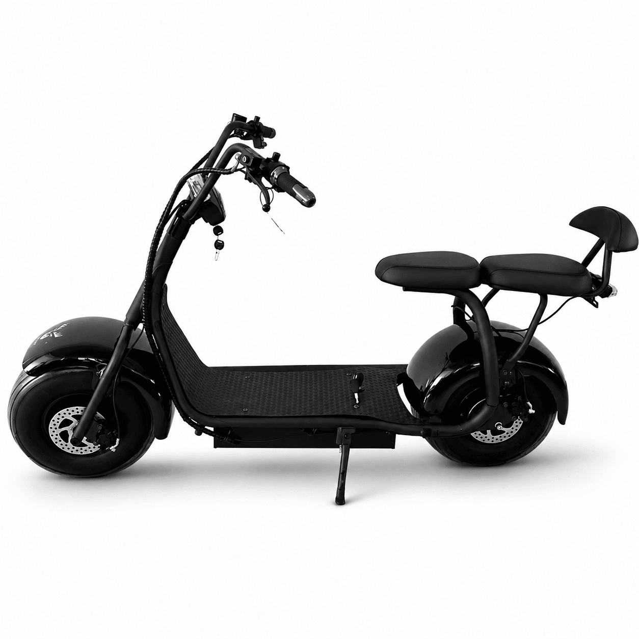 Lisäistuin ja jalkatapit Cruiser 2.0 Premiumiin – selkänoja, nopea asennus, musta
