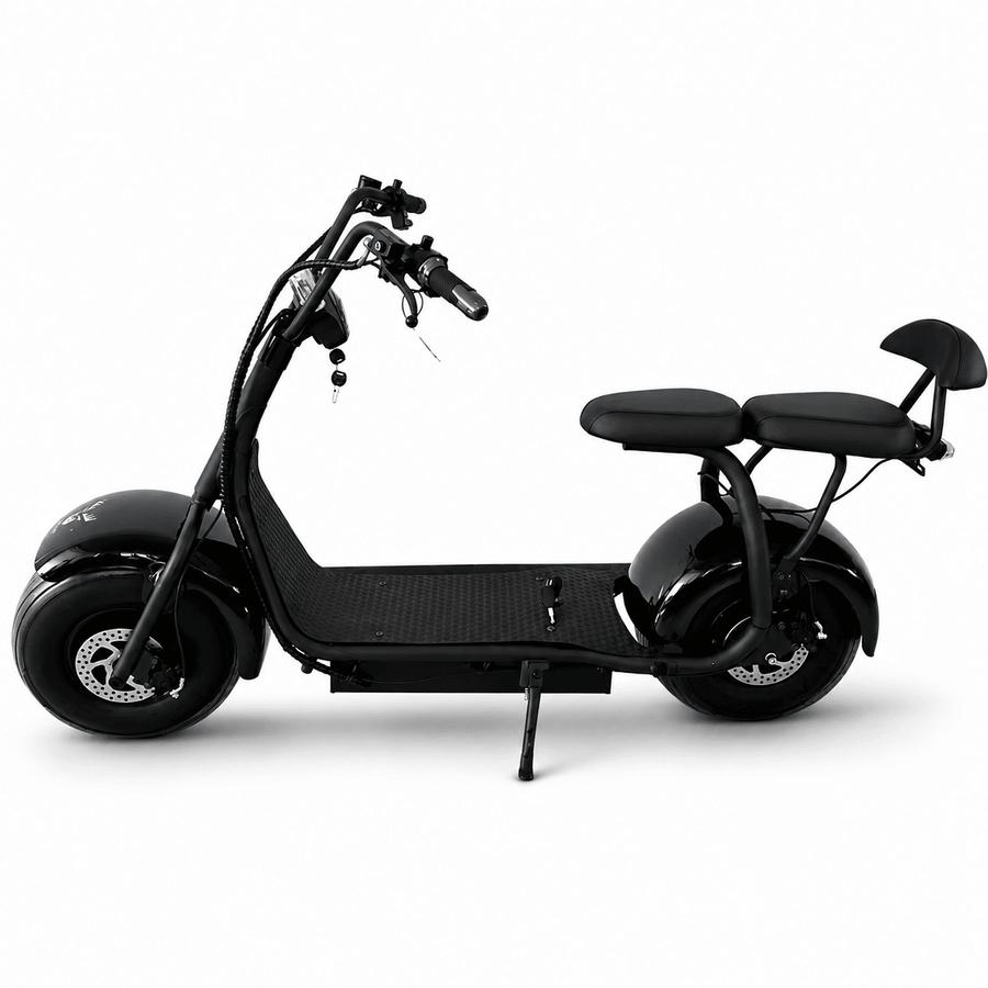 Lisäistuin ja jalkatapit Cruiser 2.0 Premiumiin – selkänoja, nopea asennus, musta