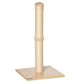 Kissan raapimispylväs sisalköydellä ja pallolla, 60 cm, beige/tammi