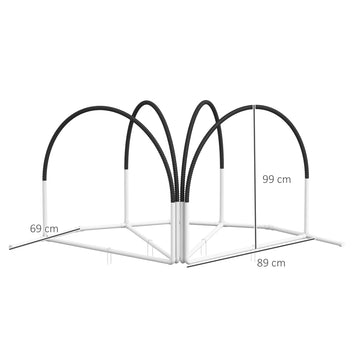 Koiran agility-setti 4 osaa maapiikeillä ja kantolaukulla, 89 x 69 x 99 cm, valkoinen/musta
