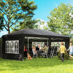 Pop-up-juhlateltta 3 x 6 m neljällä sivuseinällä ja kantolaukulla, musta