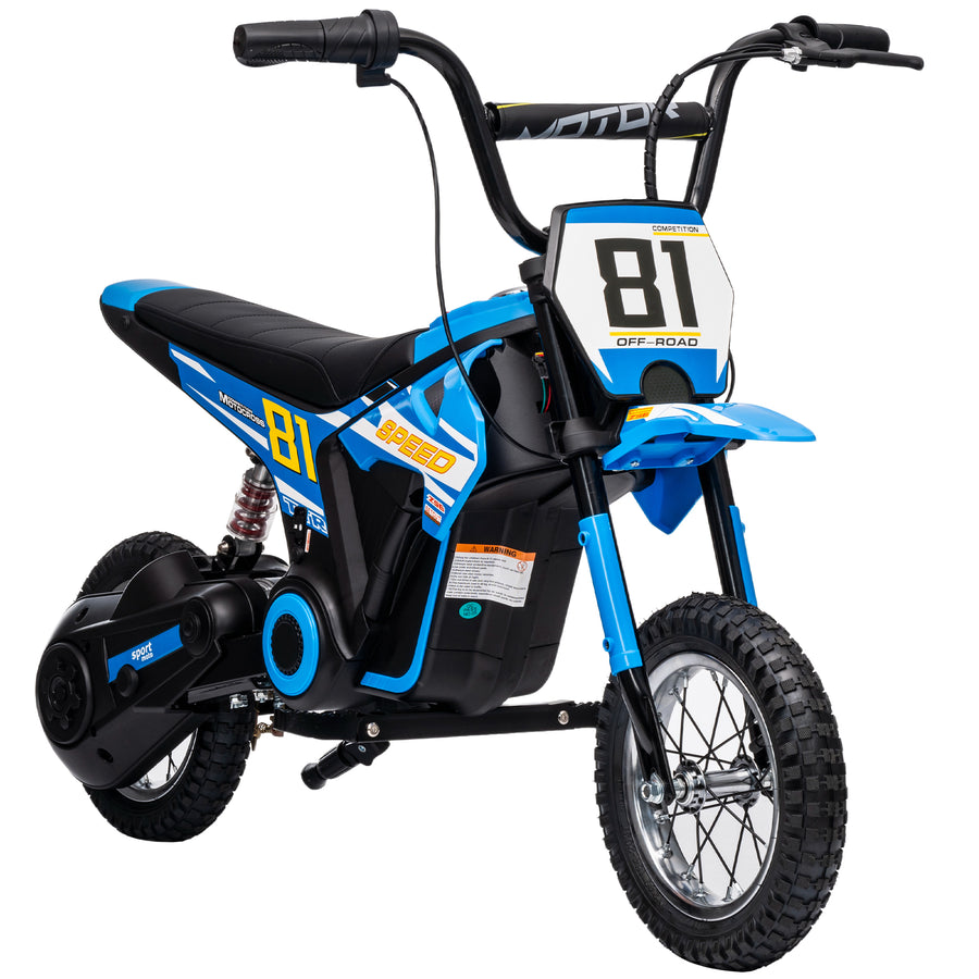 Lasten sähkömotocross 24V 250 W, ilmarenkaat, levyjarru, 6–16 km/h, 8–12 v, sininen