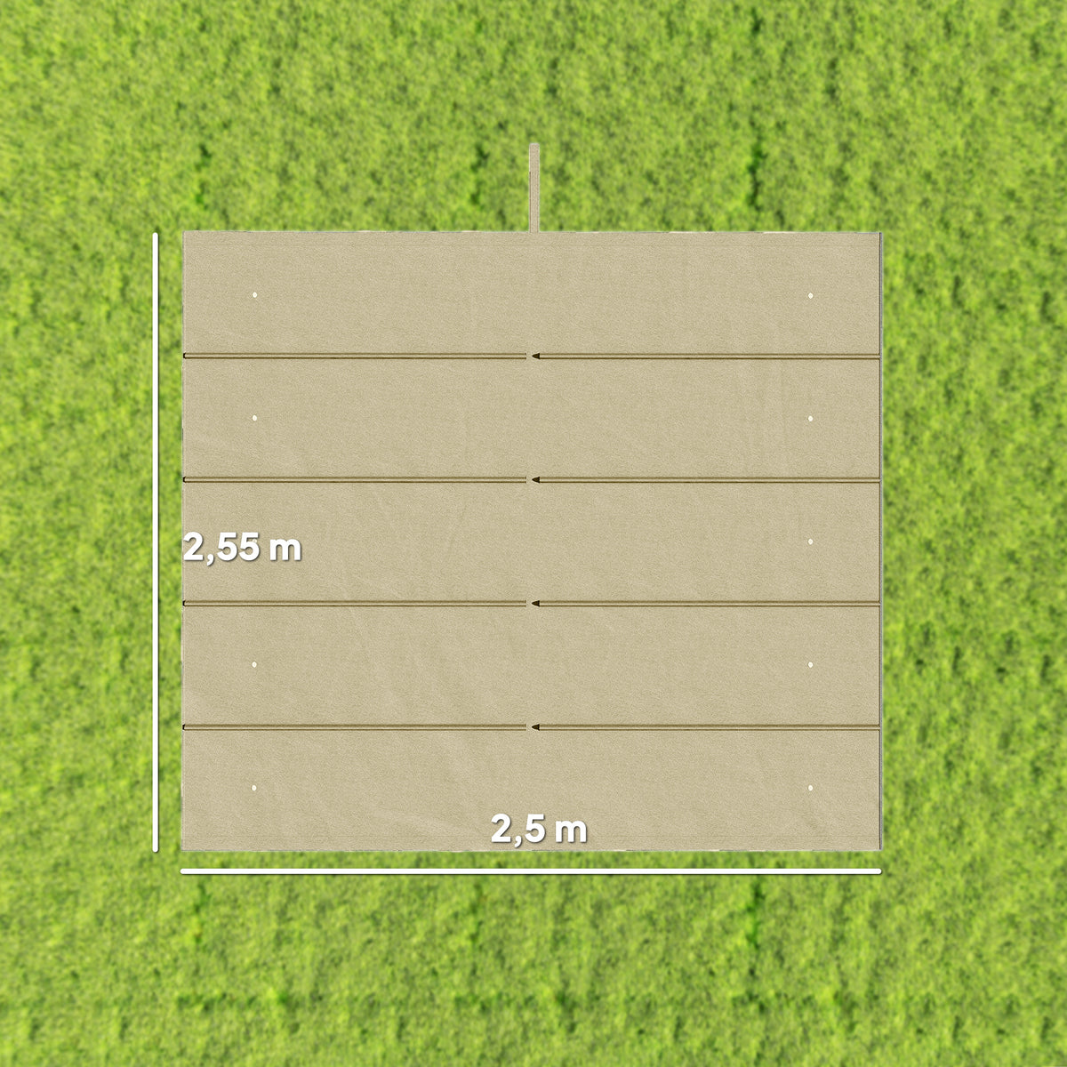 Varakangas 3 x 3 m pergolaan liukukatolla, 250 x 255 cm, beige