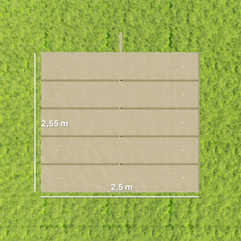 Varakangas 3 x 3 m pergolaan liukukatolla, 250 x 255 cm, beige