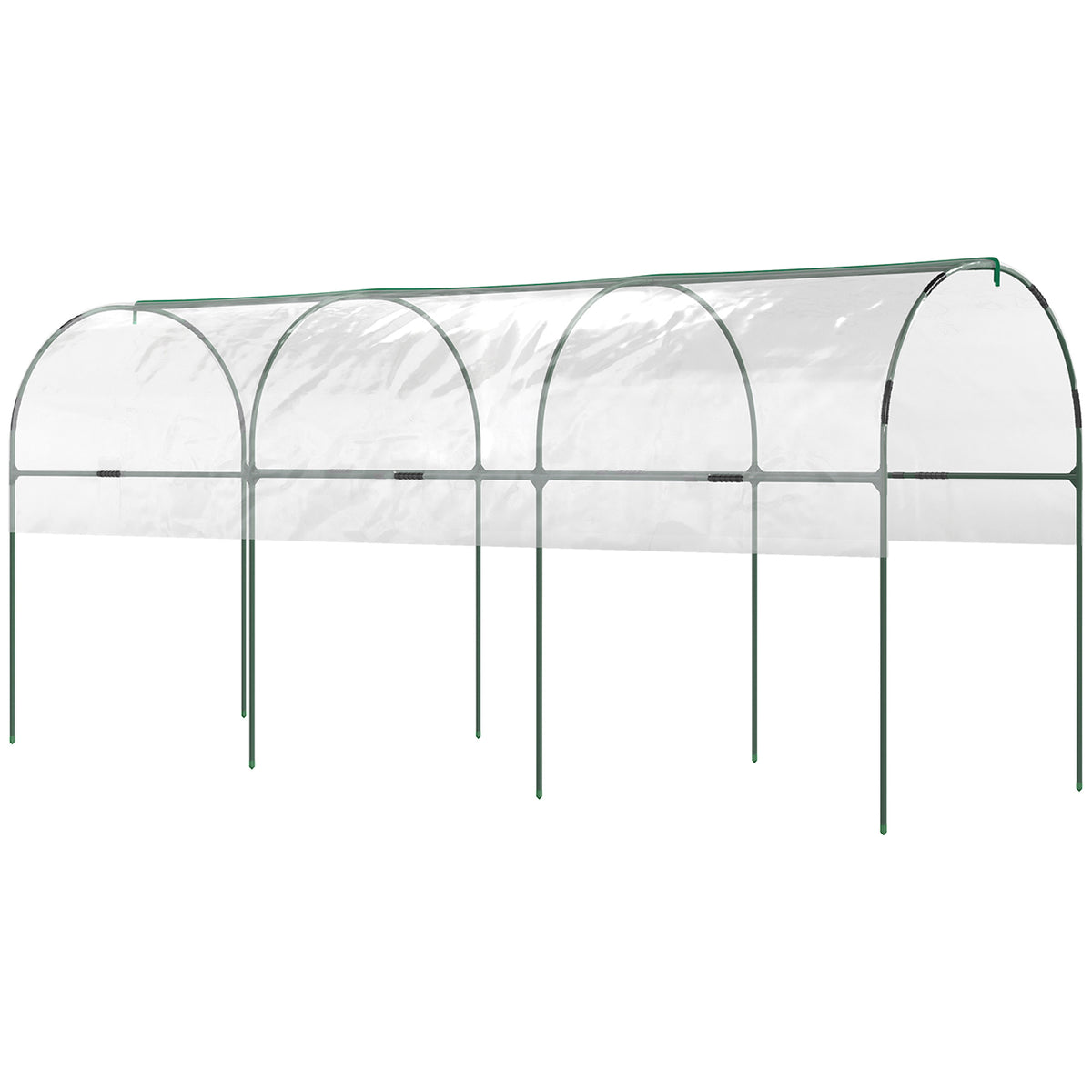 Avoin tomaattitunneli kaarikatolla, 400 x 120 x 170 cm, läpinäkyvä