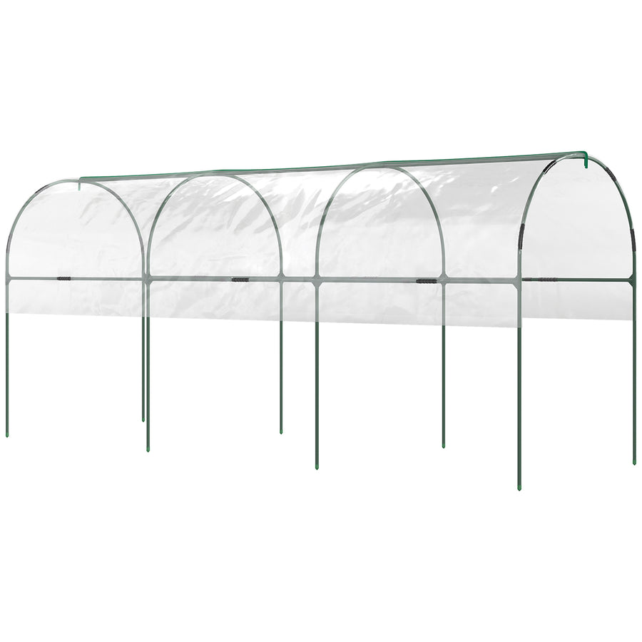 Avoin tomaattitunneli kaarikatolla, 400 x 120 x 170 cm, läpinäkyvä